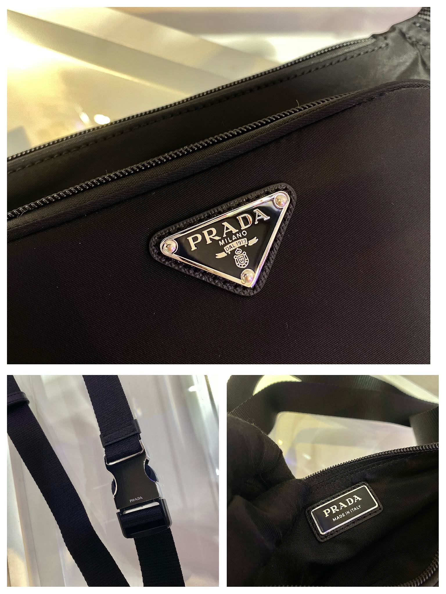 Túi đeo lưng Prada 2VH128 màu đen 