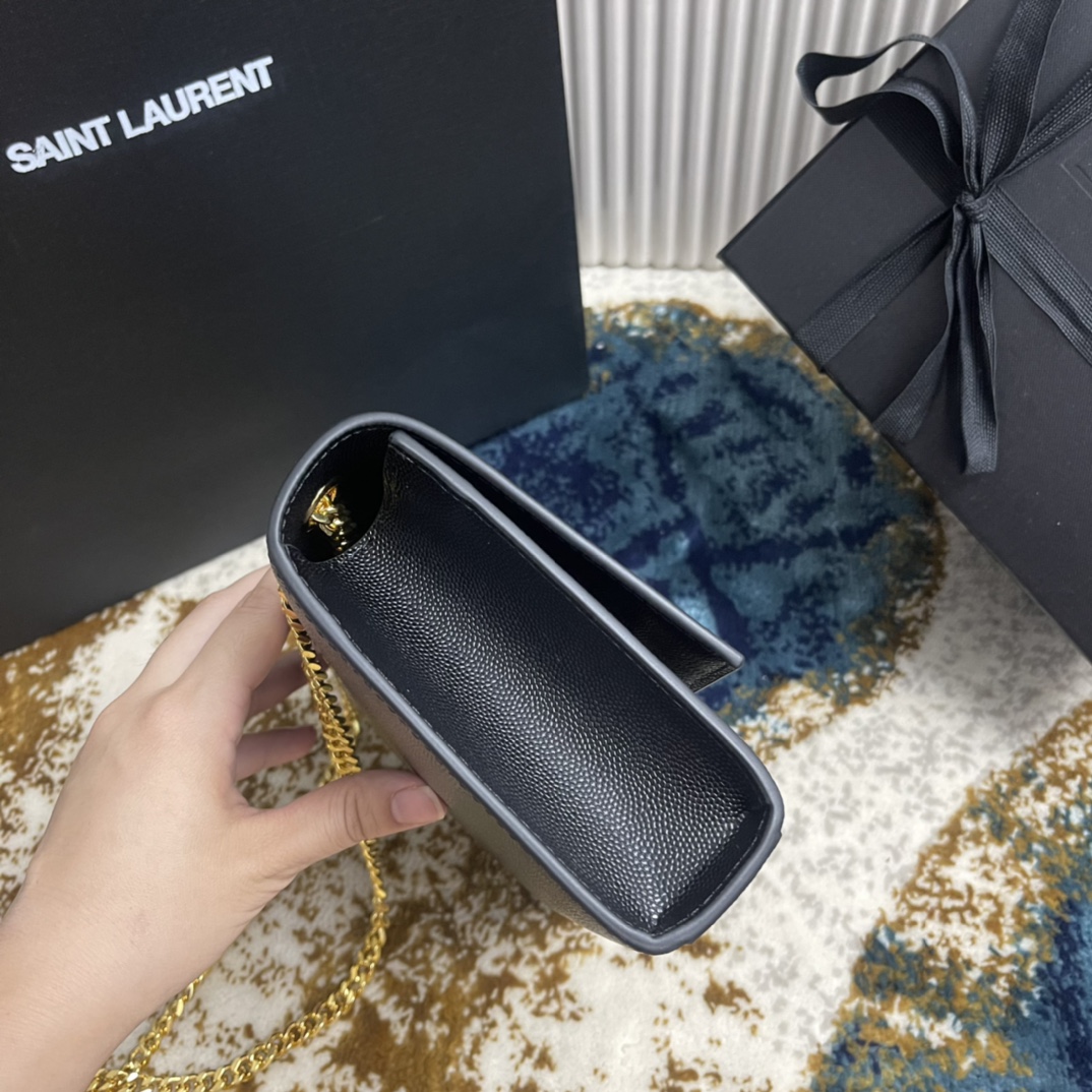 Túi Xách Nữ YSL KATE 377629 Màu Đen Khóa Vàng