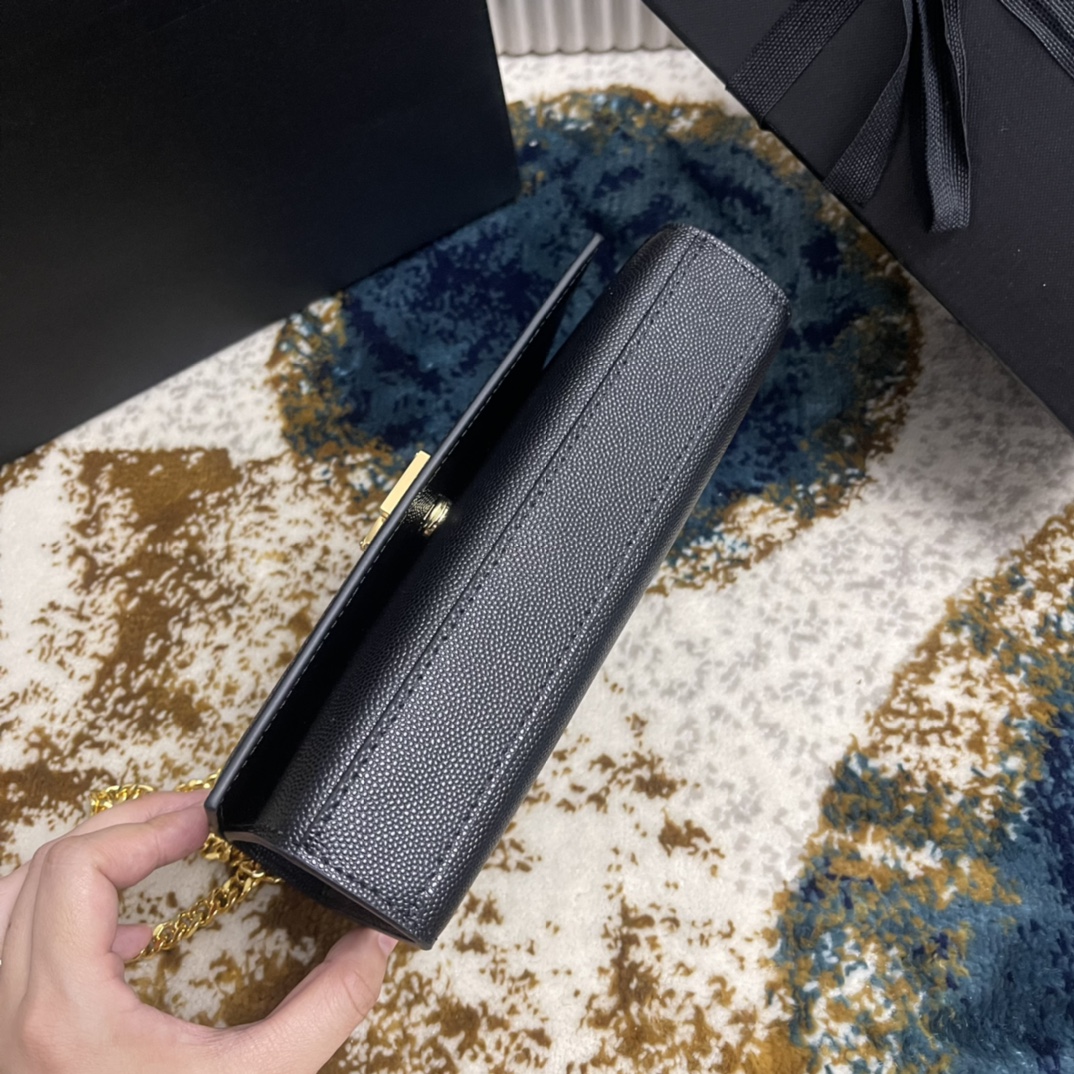 Túi Xách Nữ YSL KATE 377629 Màu Đen Khóa Vàng