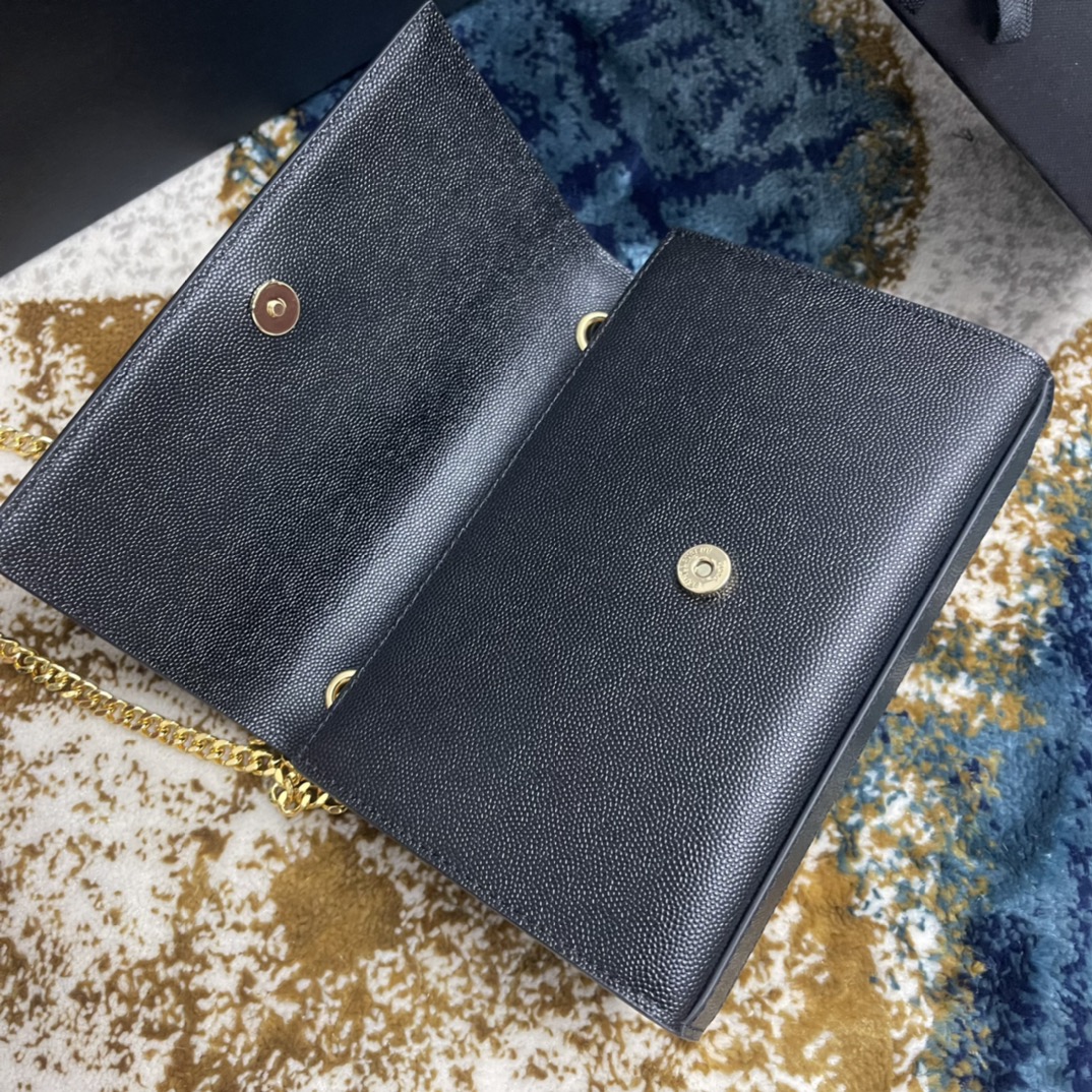 Túi Xách Nữ YSL KATE 377629 Màu Đen Khóa Vàng