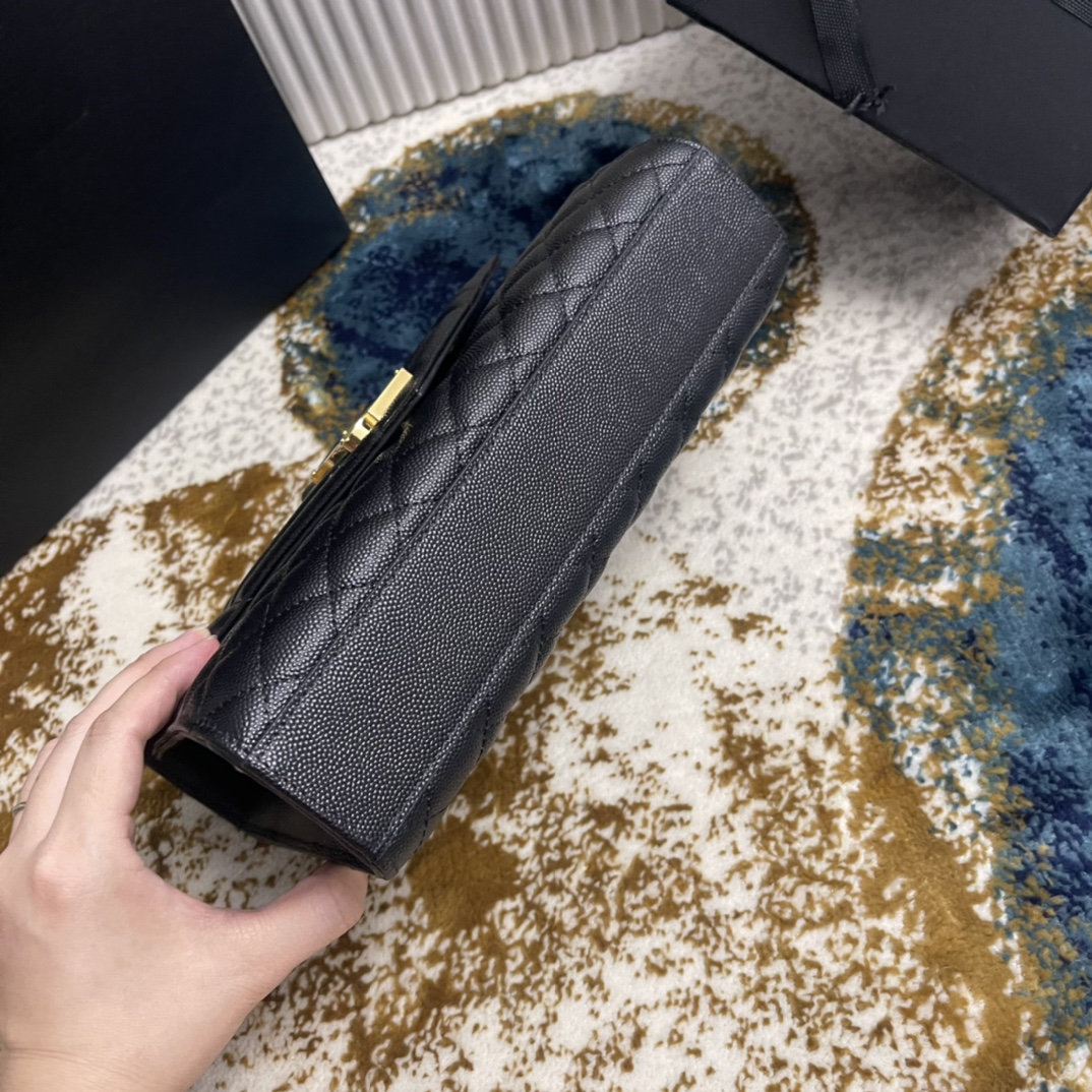 Túi Xách YSL ENVELOPPE 392739  Màu Đen Khóa Vàng