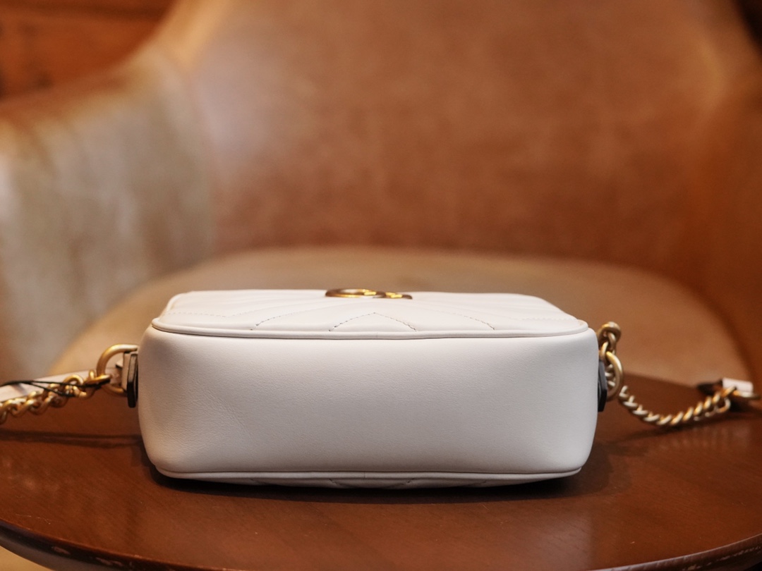Túi Xách Nữ Mini sac GG Marmont 448065 Màu Trắng