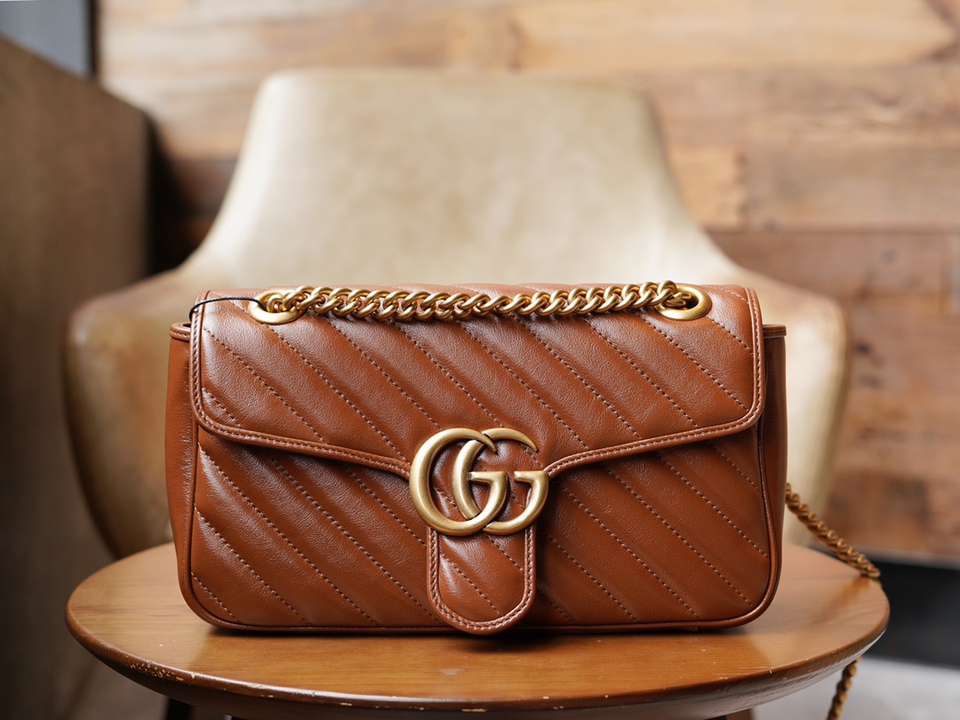Túi Xách Nữ GG Marmont Petite Taille 443497 Màu Nâu